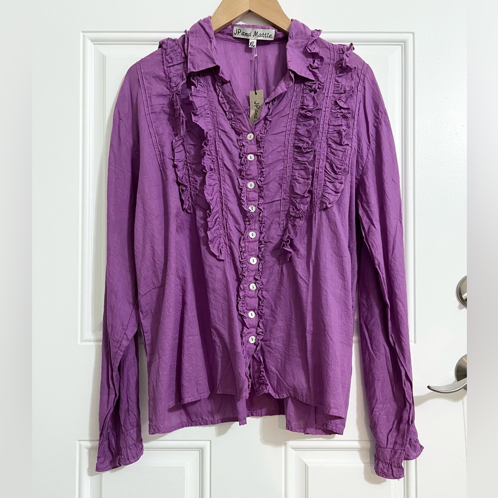 Sundance JP & Mattie Purple Ruffled Women's Top